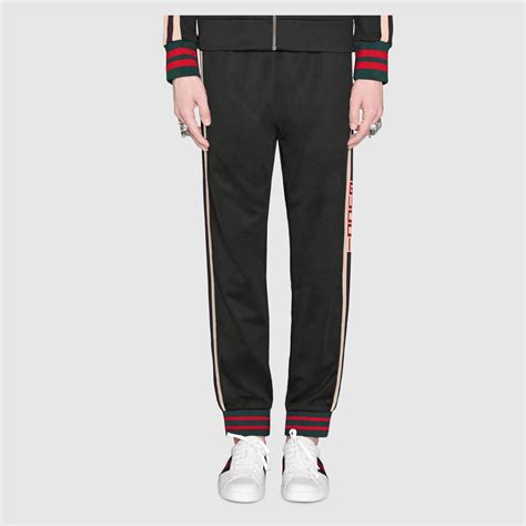 gucci technical jersey pants with web|Technical jersey pant with Web in white .